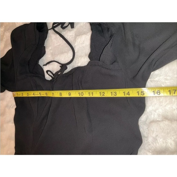 Abercrombie & Fitch Long Sleeve Babydoll Mini Dress Black Size Medium - Picture 8 of 11